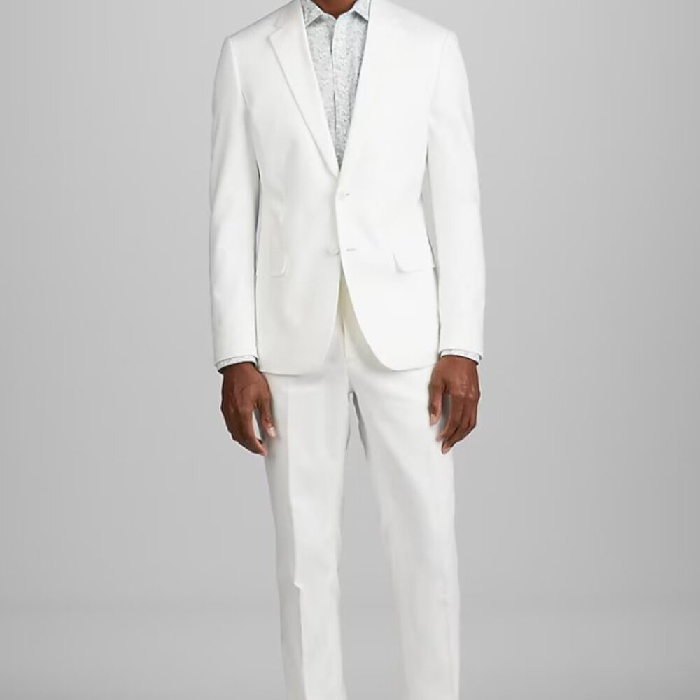NEW 38 X 32 Jos. A. Bank Slim Fit White Linen Suit Pants - Picture 2 of 2